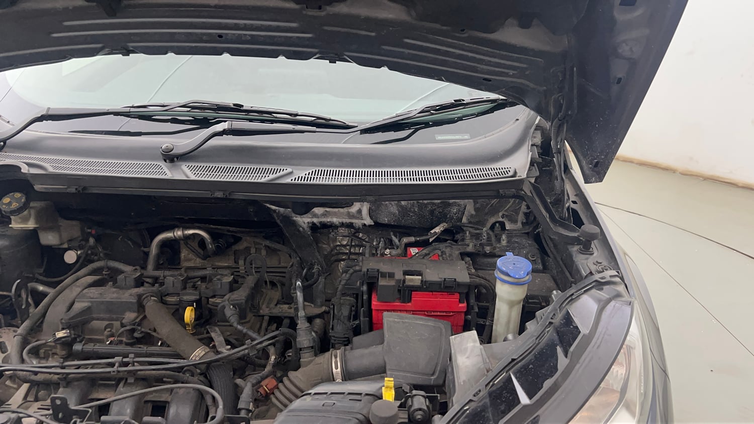Used 2018 Ford EcoSport Trend 1.5L Ti-VCT Petrol Manual engine ENGINE LEFT SIDE HINGE & APRON VIEW
