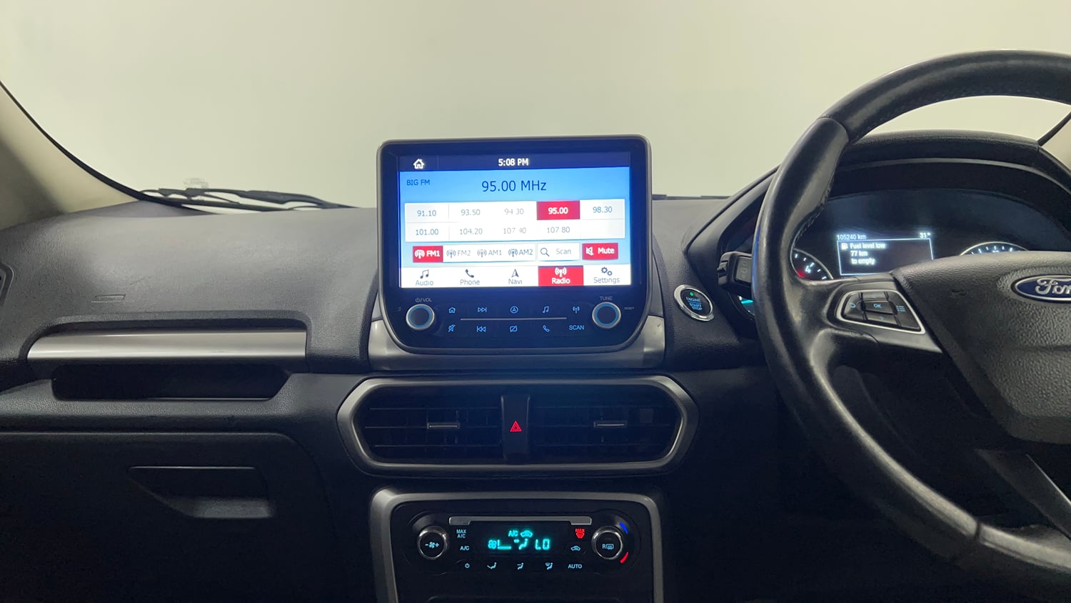 Used 2019 Ford EcoSport Titanium 1.5L TDCi Diesel Manual interior MUSIC SYSTEM & AC CONTROL VIEW