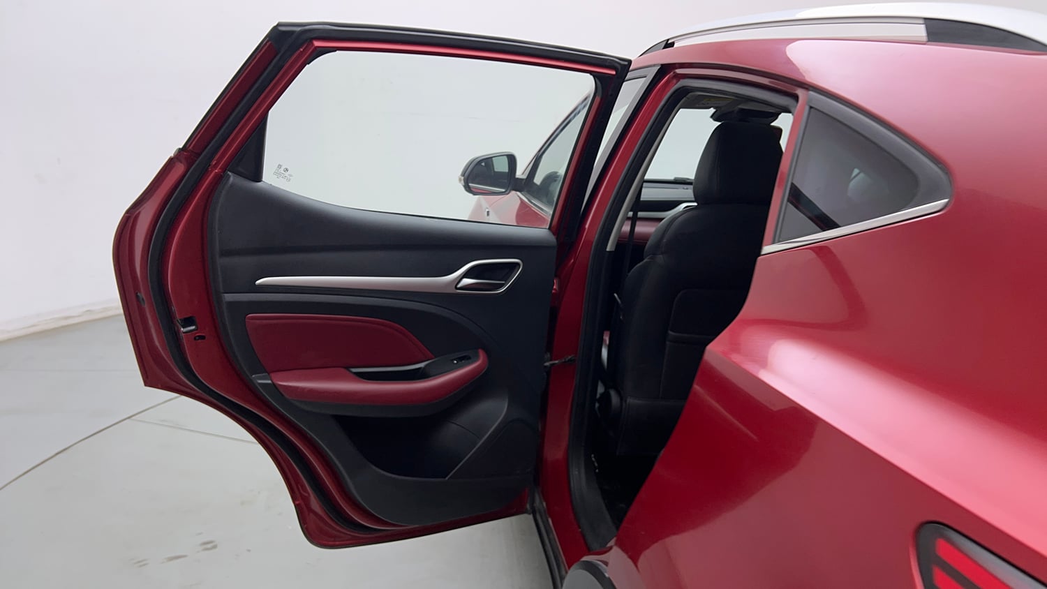 Used 2022 MG Motors Astor Savvy 1.3 Turbo AT S Red Petrol Automatic interior LEFT REAR DOOR OPEN VIEW