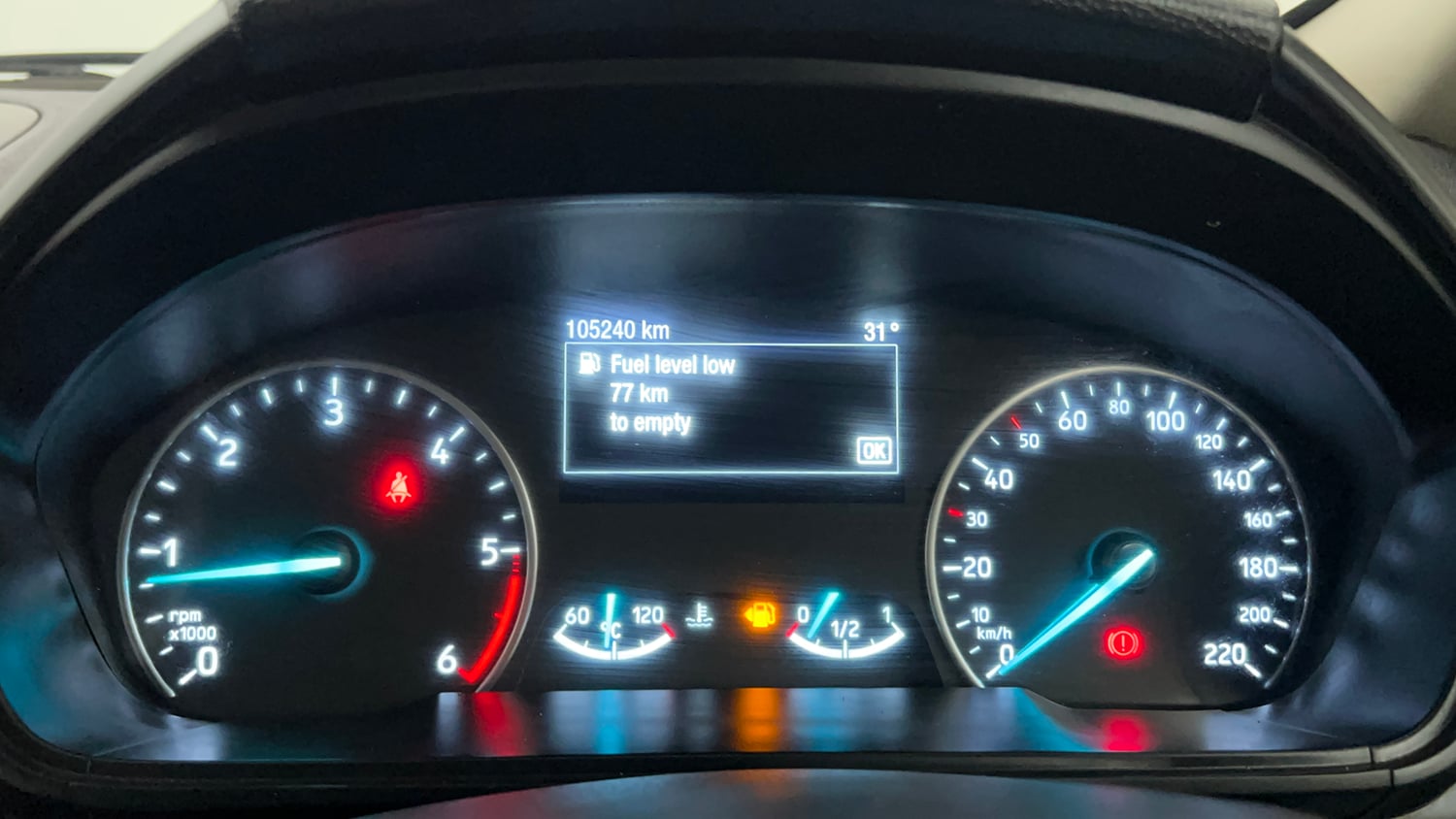 Used 2019 Ford EcoSport Titanium 1.5L TDCi Diesel Manual interior CLUSTERMETER VIEW