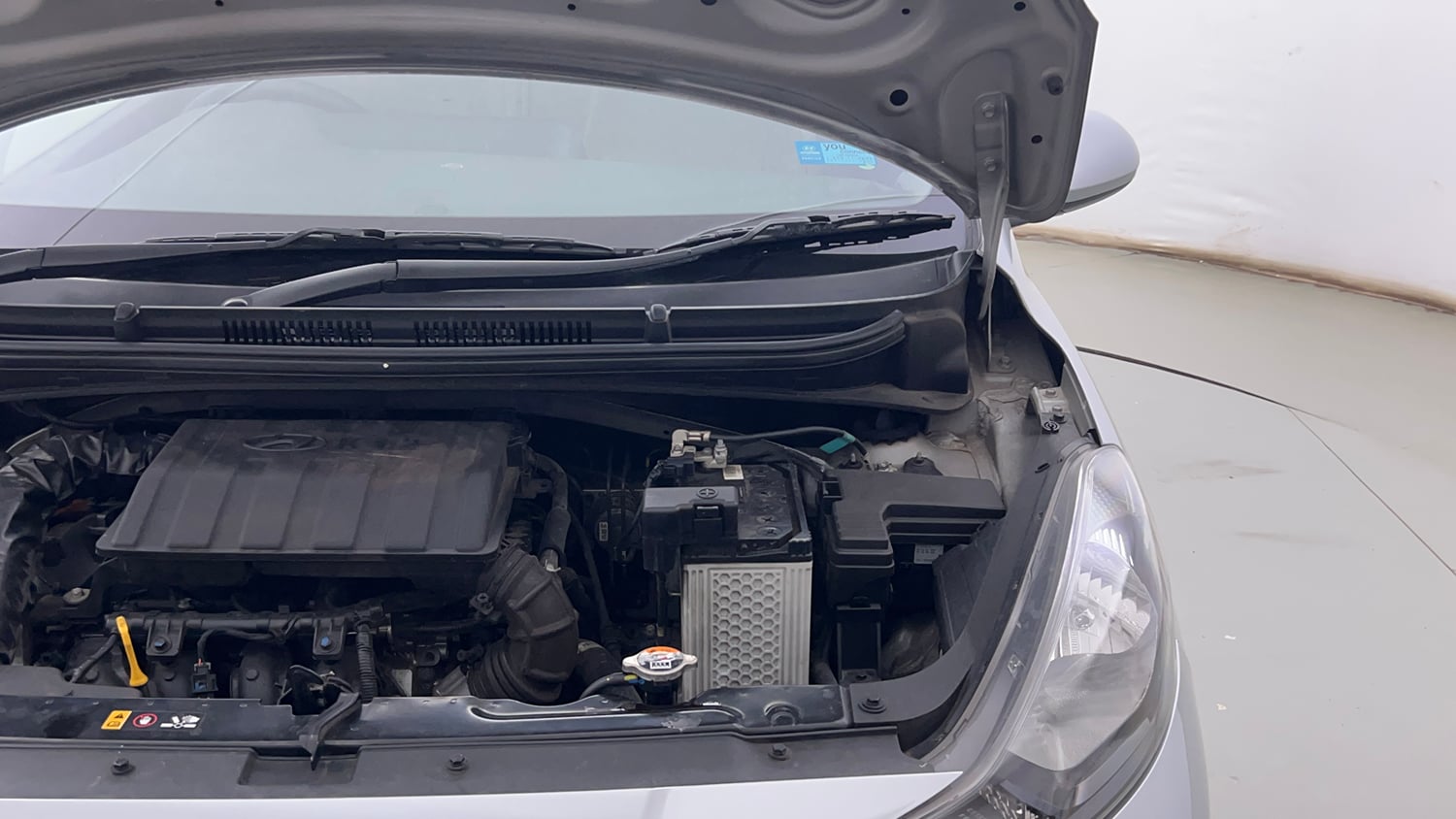 Used 2023 Hyundai Aura S 1.2 Petrol Petrol Manual engine ENGINE LEFT SIDE HINGE & APRON VIEW