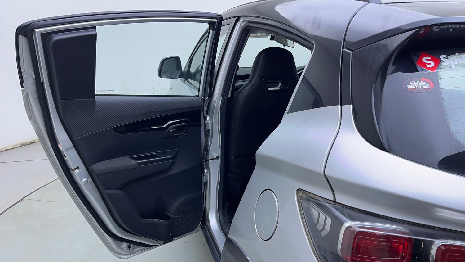 Used 2019 Mahindra KUV100 NXT K8 6 STR Dual Tone Petrol Manual interior LEFT REAR DOOR OPEN VIEW