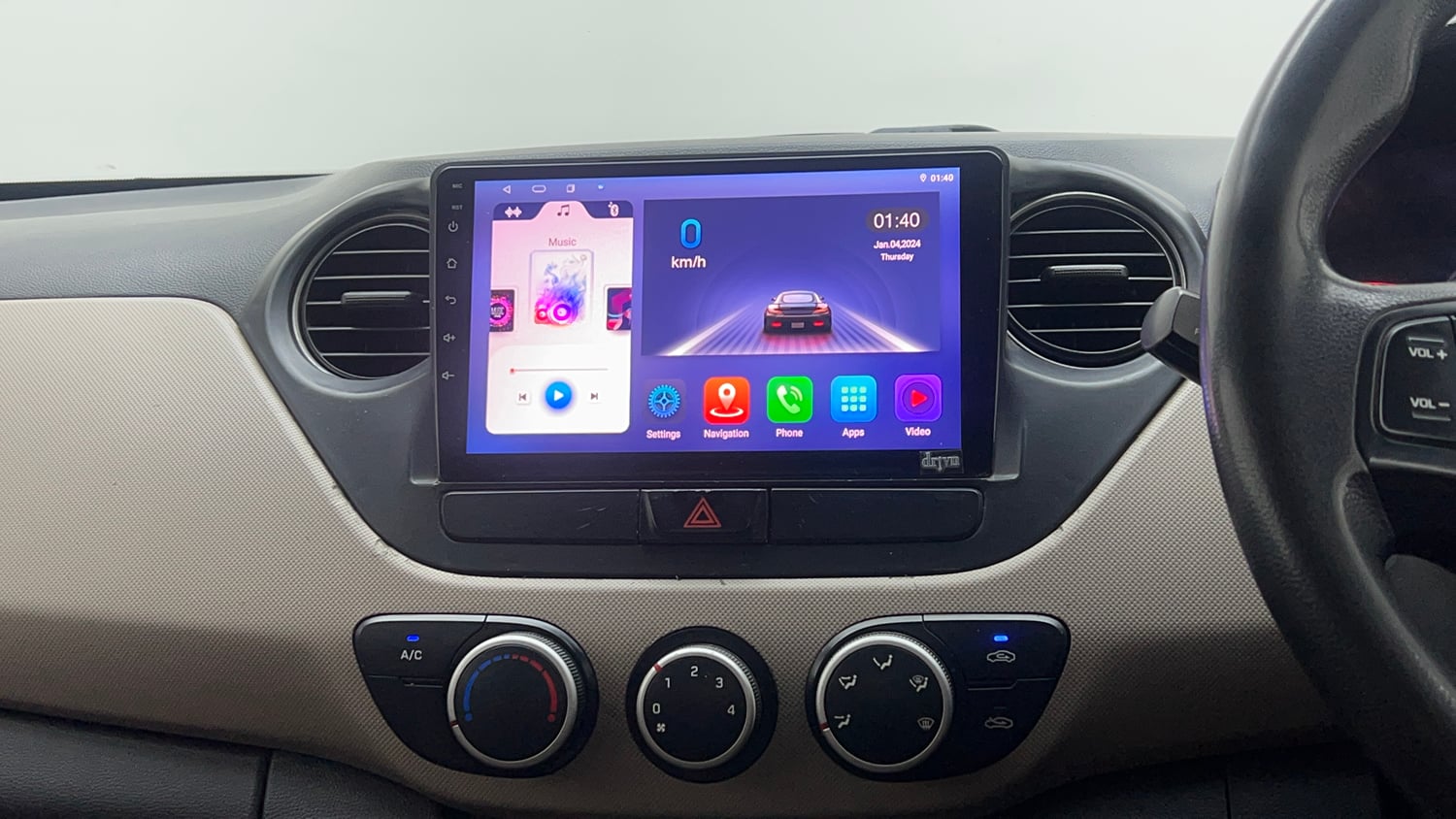 Used 2018 Hyundai Xcent E+ CNG (Outside Fitted) Cng Manual interior MUSIC SYSTEM & AC CONTROL VIEW