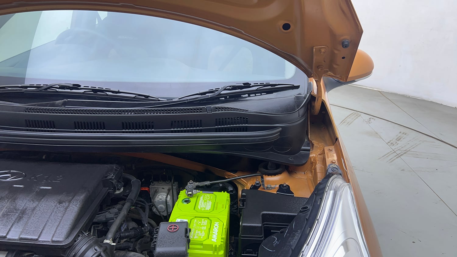 Used 2016 Hyundai Grand i10 Asta 1.2 Kappa VTVT Petrol Manual engine ENGINE LEFT SIDE HINGE & APRON VIEW