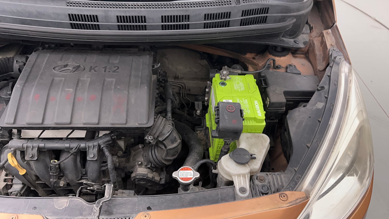 Used 2014 Hyundai Grand i10 Sportz 1.2 Kappa VTVT Petrol Manual engine ENGINE LEFT SIDE VIEW
