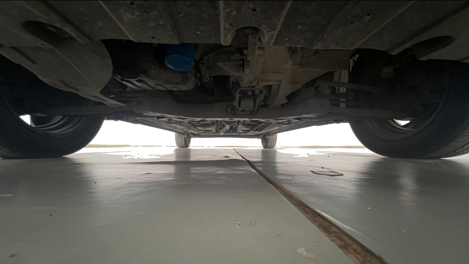 Used 2023 Hyundai Aura S 1.2 Petrol Petrol Manual extra FRONT LEFT UNDERBODY VIEW