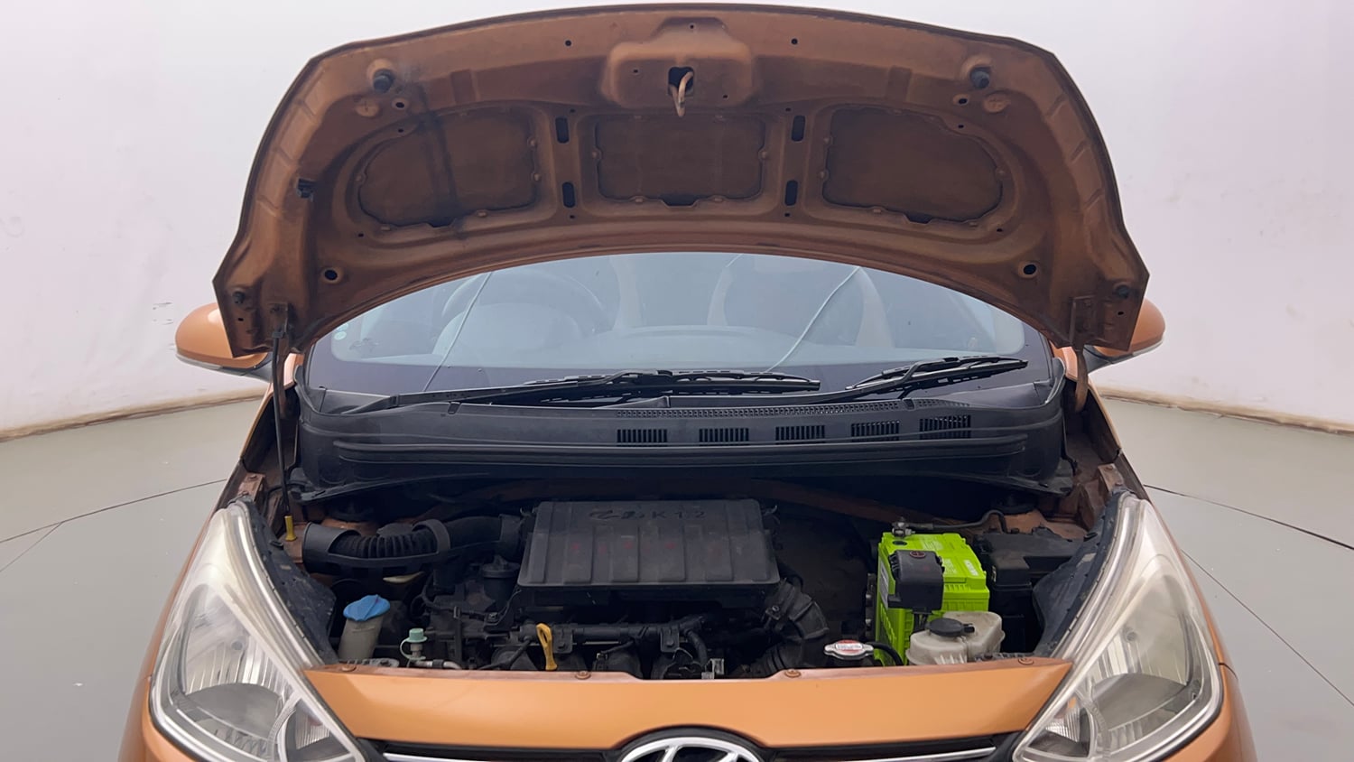 Used 2014 Hyundai Grand i10 Sportz 1.2 Kappa VTVT Petrol Manual engine ENGINE & BONNET OPEN FRONT VIEW