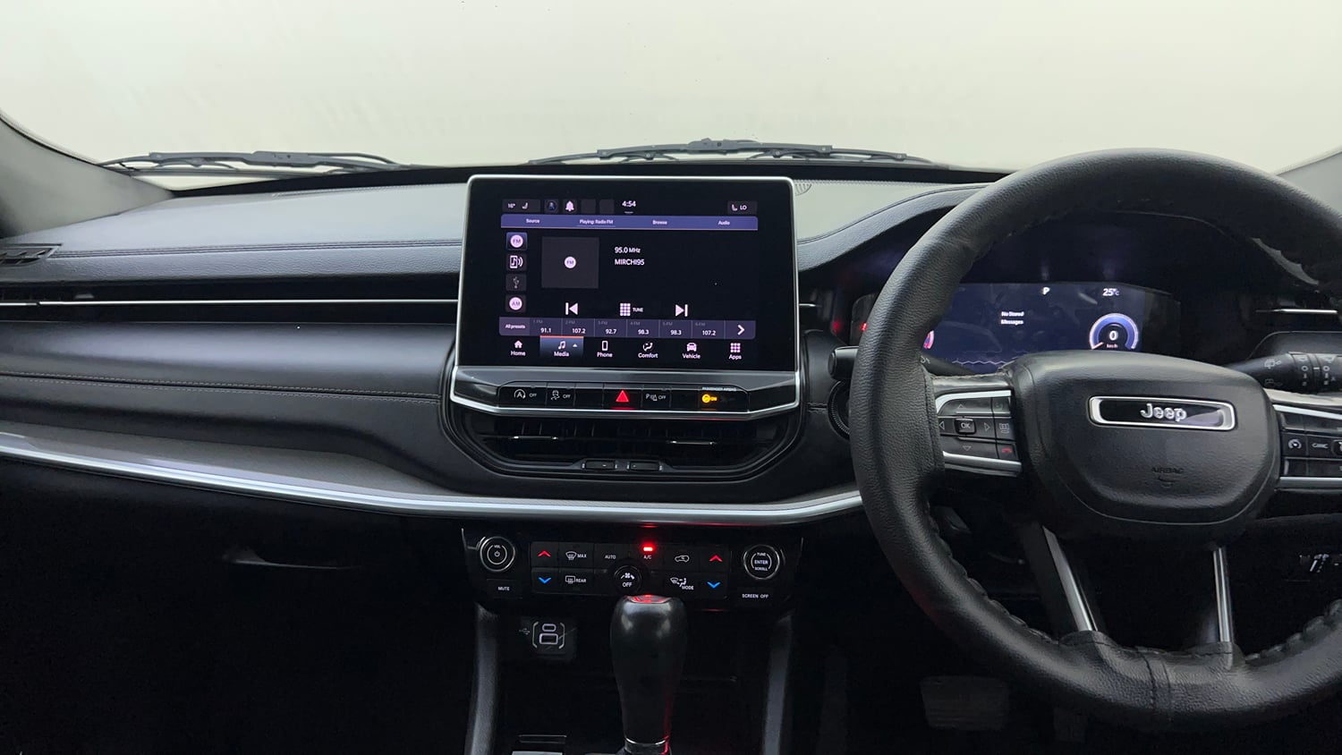 Used 2021 Jeep Compass Model S (O) 1.4 Petrol DCT Petrol Automatic interior MUSIC SYSTEM & AC CONTROL VIEW