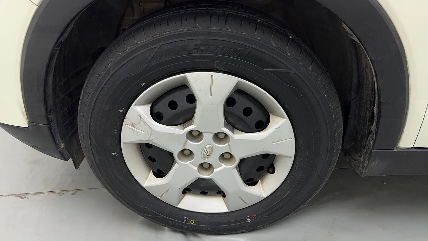 Used 2019 Mahindra XUV 300 1.2 W6 Petrol Manual tyres LEFT FRONT TYRE RIM VIEW