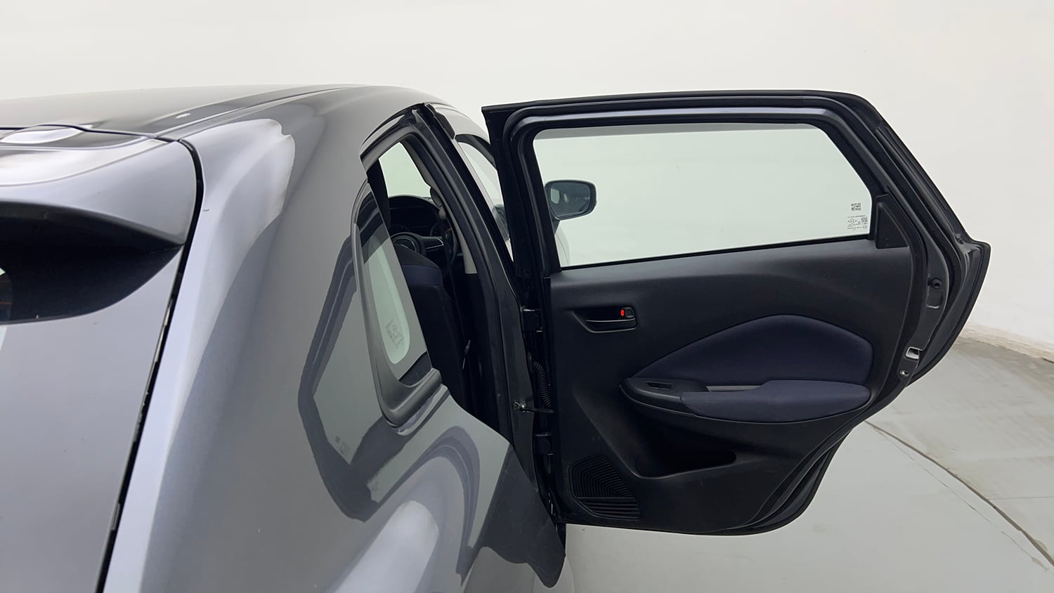 Used 2025 Maruti Suzuki Baleno Delta MT Petrol Manual interior RIGHT REAR DOOR OPEN VIEW
