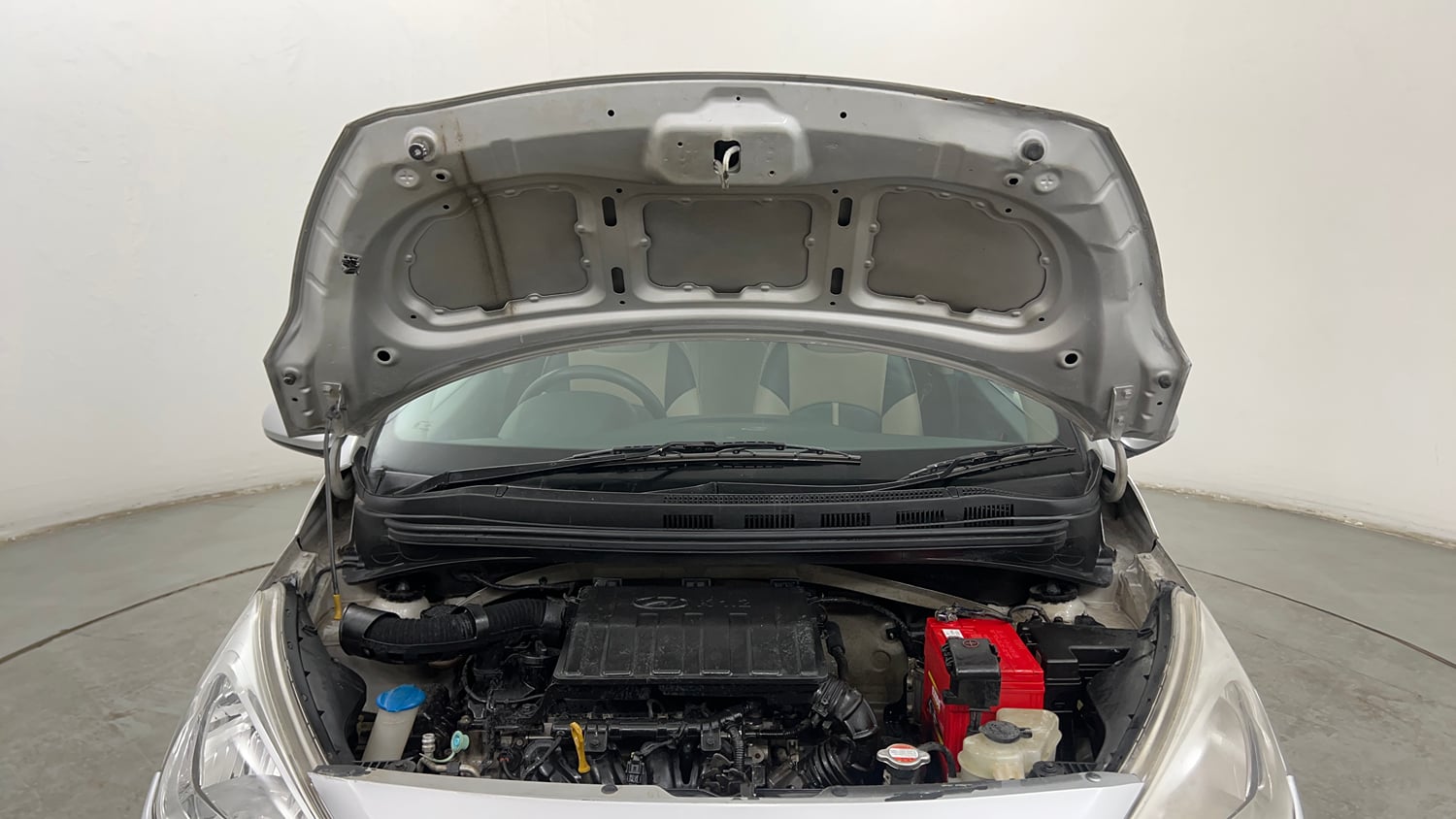 Used 2015 Hyundai Grand i10 Magna 1.2 Kappa VTVT Petrol Manual engine ENGINE & BONNET OPEN FRONT VIEW