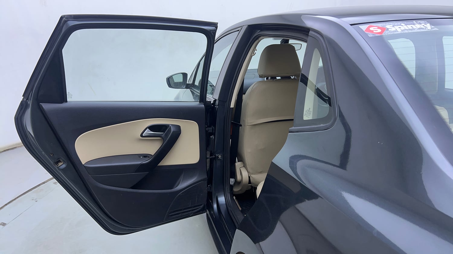 Used 2018 Volkswagen Ameo Highline1.2L Plus (P) 16 Alloy Petrol Manual interior LEFT REAR DOOR OPEN VIEW