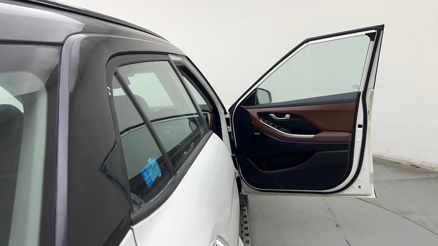 Used 2022 Hyundai Alcazar Signature (O) 6 STR 2.0 Petrol AT Dual Tone Petrol Automatic interior RIGHT FRONT DOOR OPEN VIEW