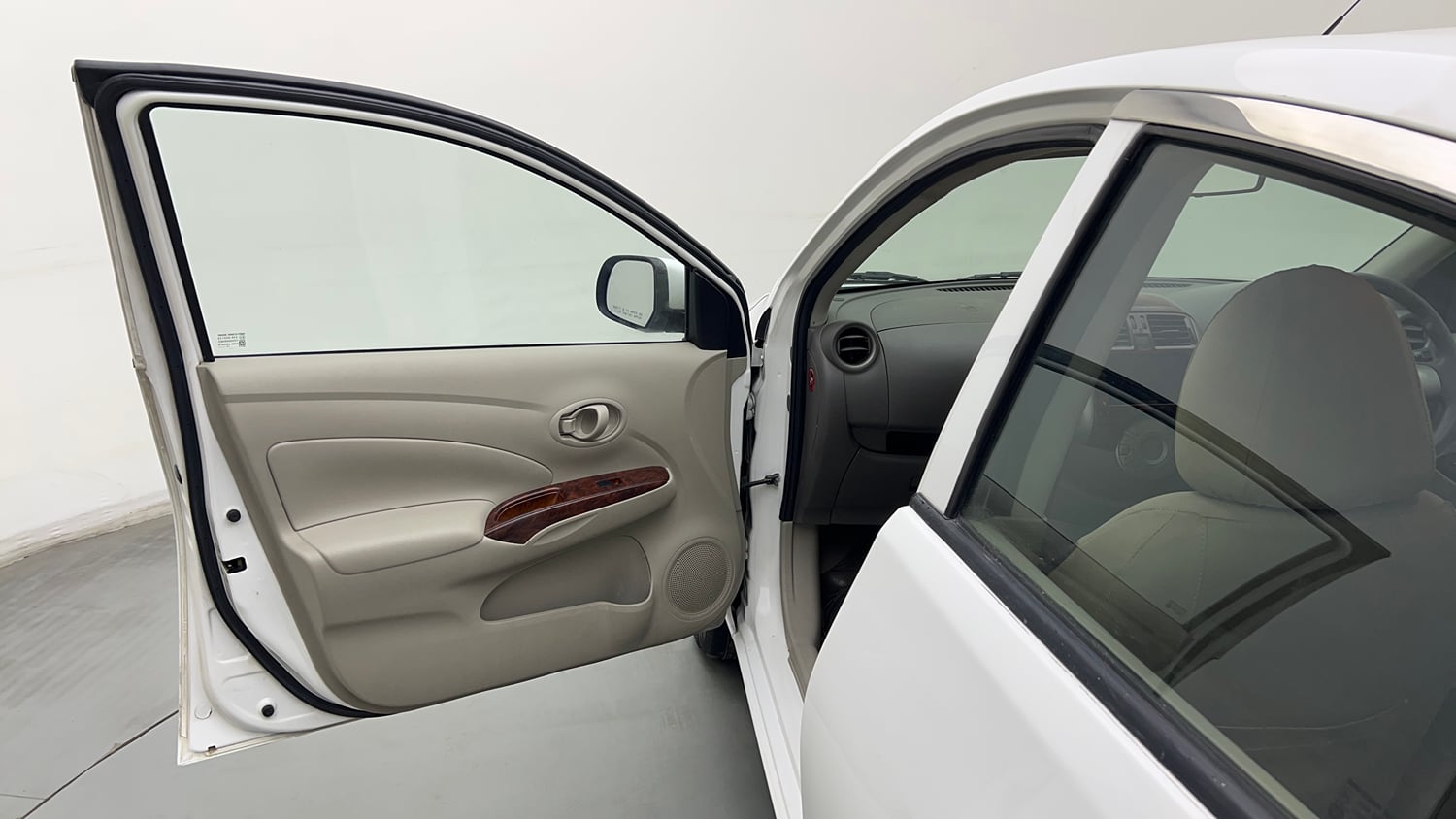 Used 2013 Nissan Sunny XL Petrol Manual interior LEFT FRONT DOOR OPEN VIEW