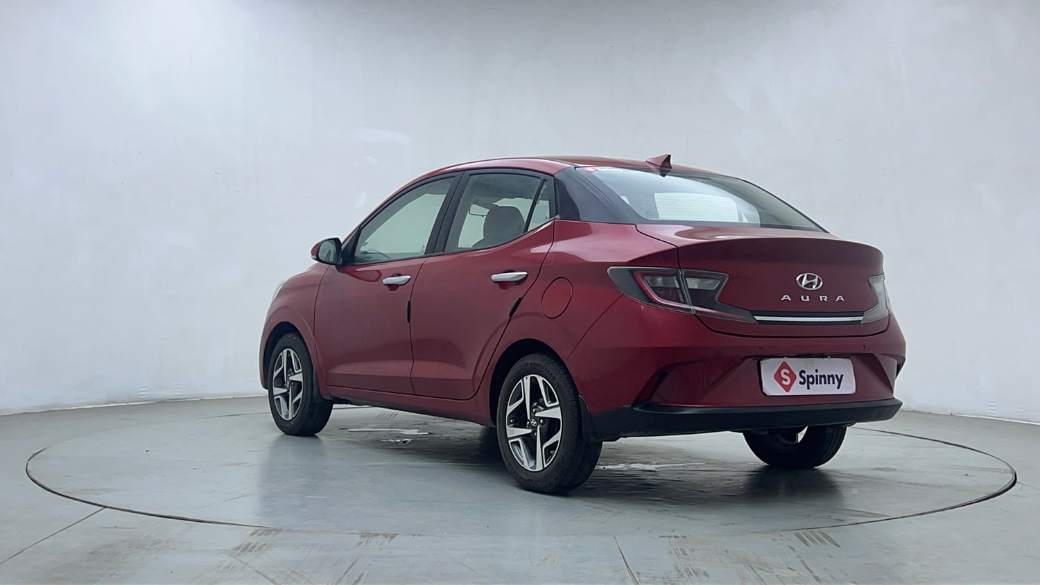 Used 2021 Hyundai Aura SX Plus 1.2 AMT Petrol Petrol Automatic exterior LEFT REAR CORNER VIEW