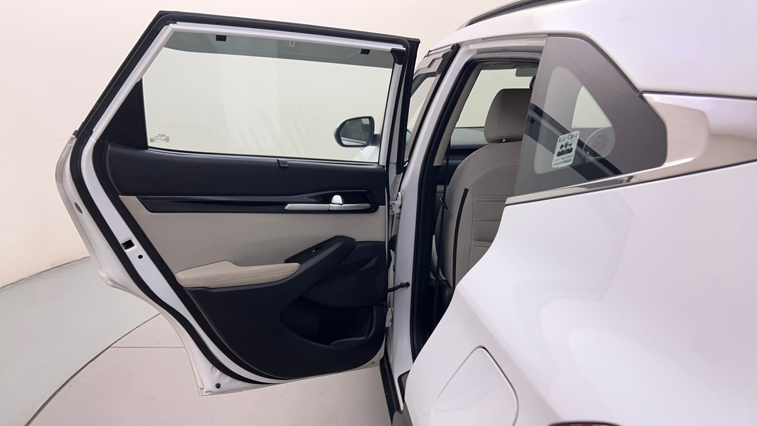 Used 2022 Kia Seltos HTX 1.5 Petrol Manual interior LEFT REAR DOOR OPEN VIEW
