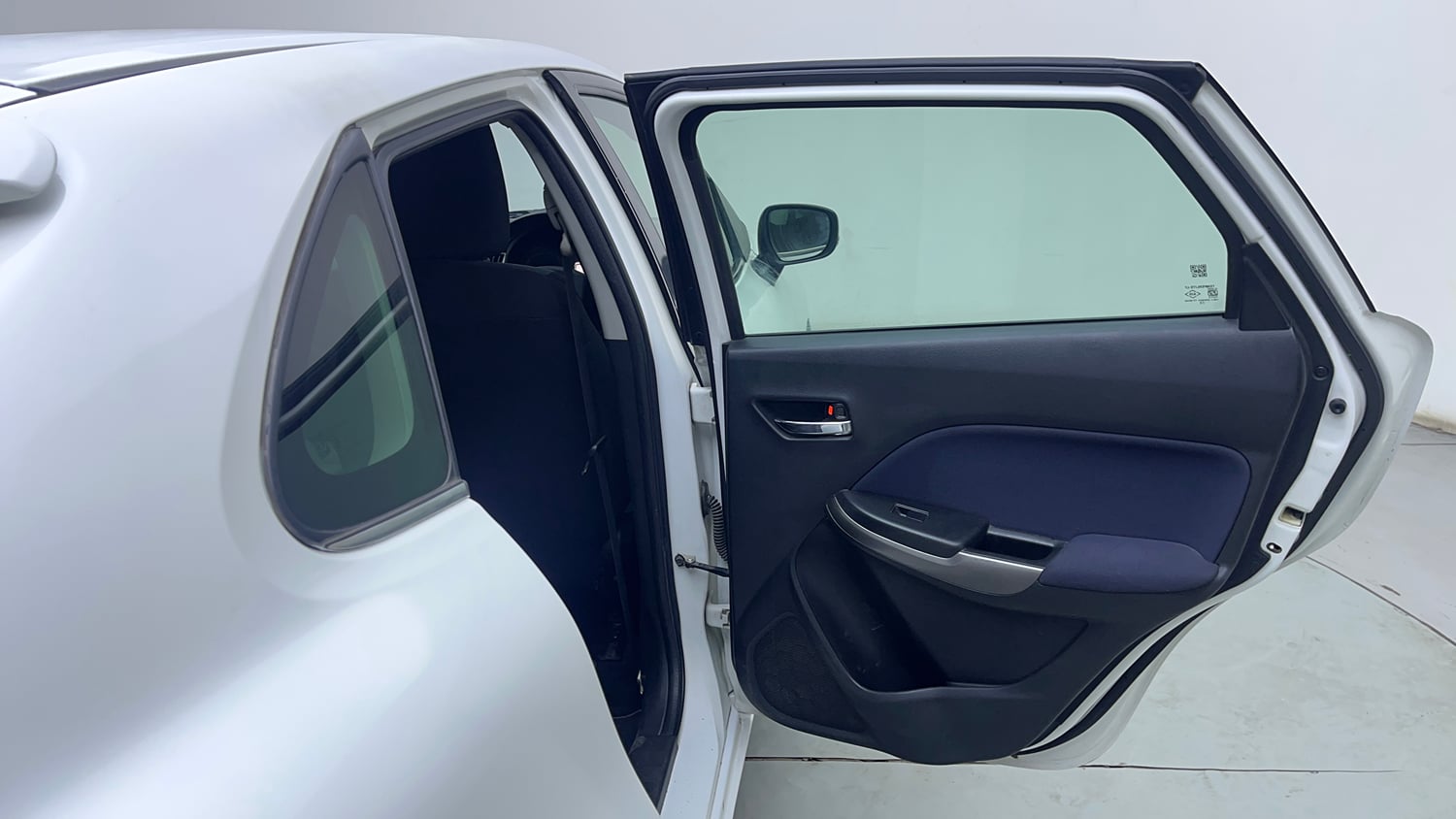 Used 2020 Toyota Glanza V CVT Petrol Automatic interior RIGHT REAR DOOR OPEN VIEW