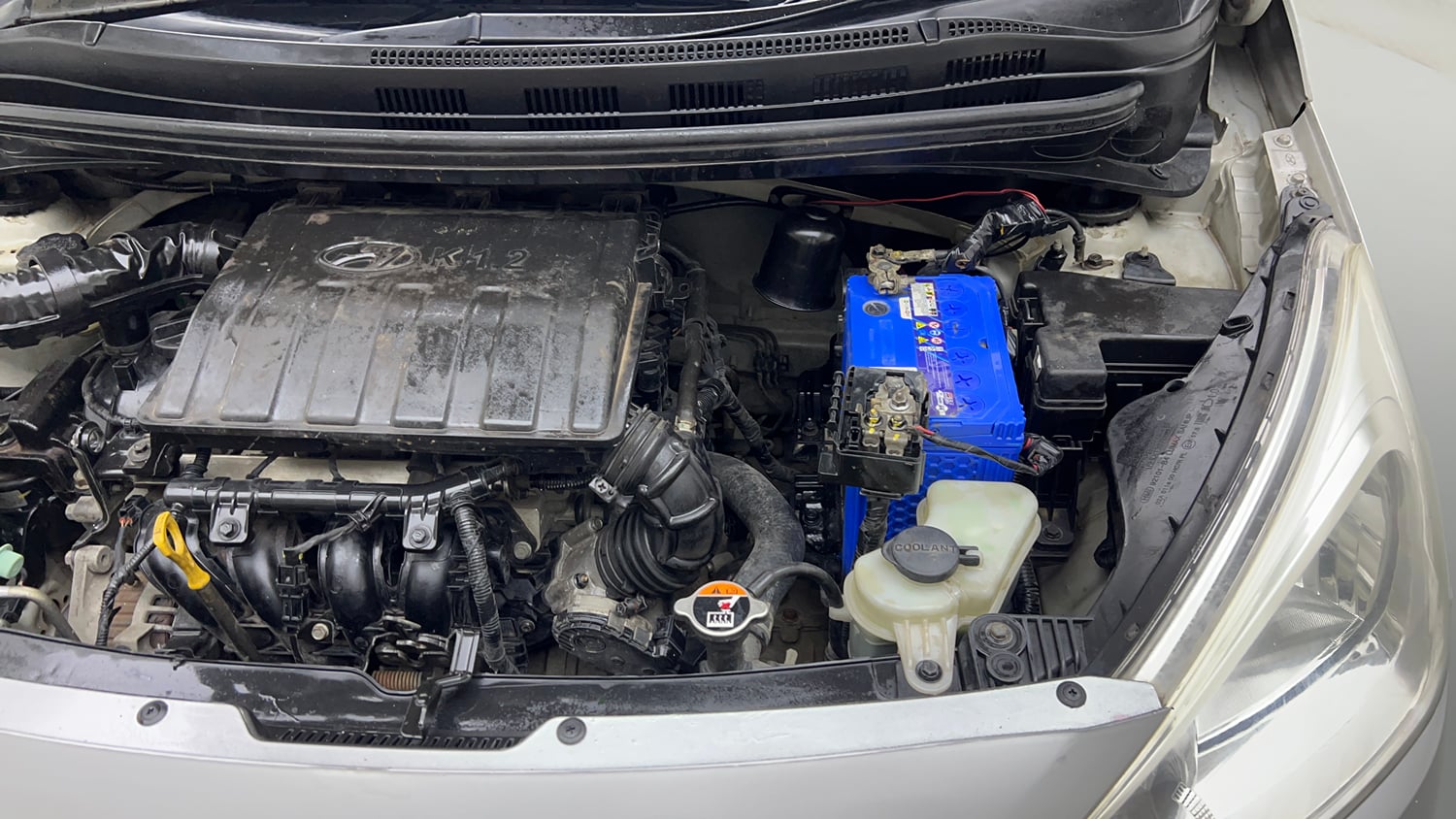 Used 2015 Hyundai Grand i10 Sportz 1.2 Kappa VTVT Petrol Manual engine ENGINE LEFT SIDE VIEW