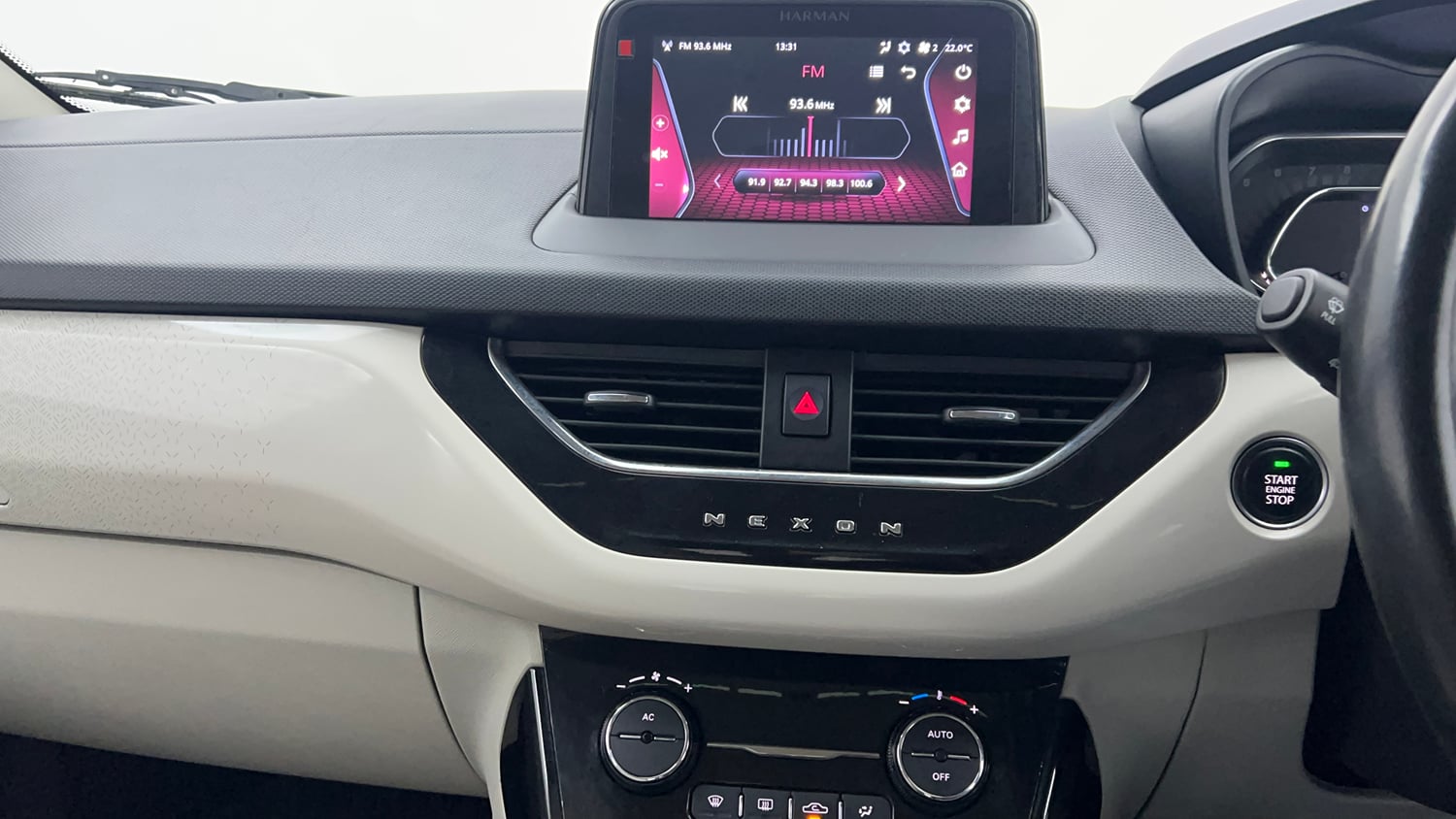Used 2022 Tata Nexon XZA Plus  (S) Dual Tone Petrol Automatic interior MUSIC SYSTEM & AC CONTROL VIEW