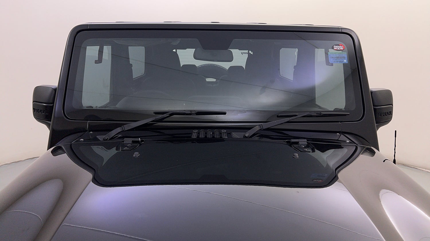 Used 2024 Mahindra Thar LX Hard Top Petrol AT RWD Petrol Automatic exterior FRONT WINDSHIELD VIEW