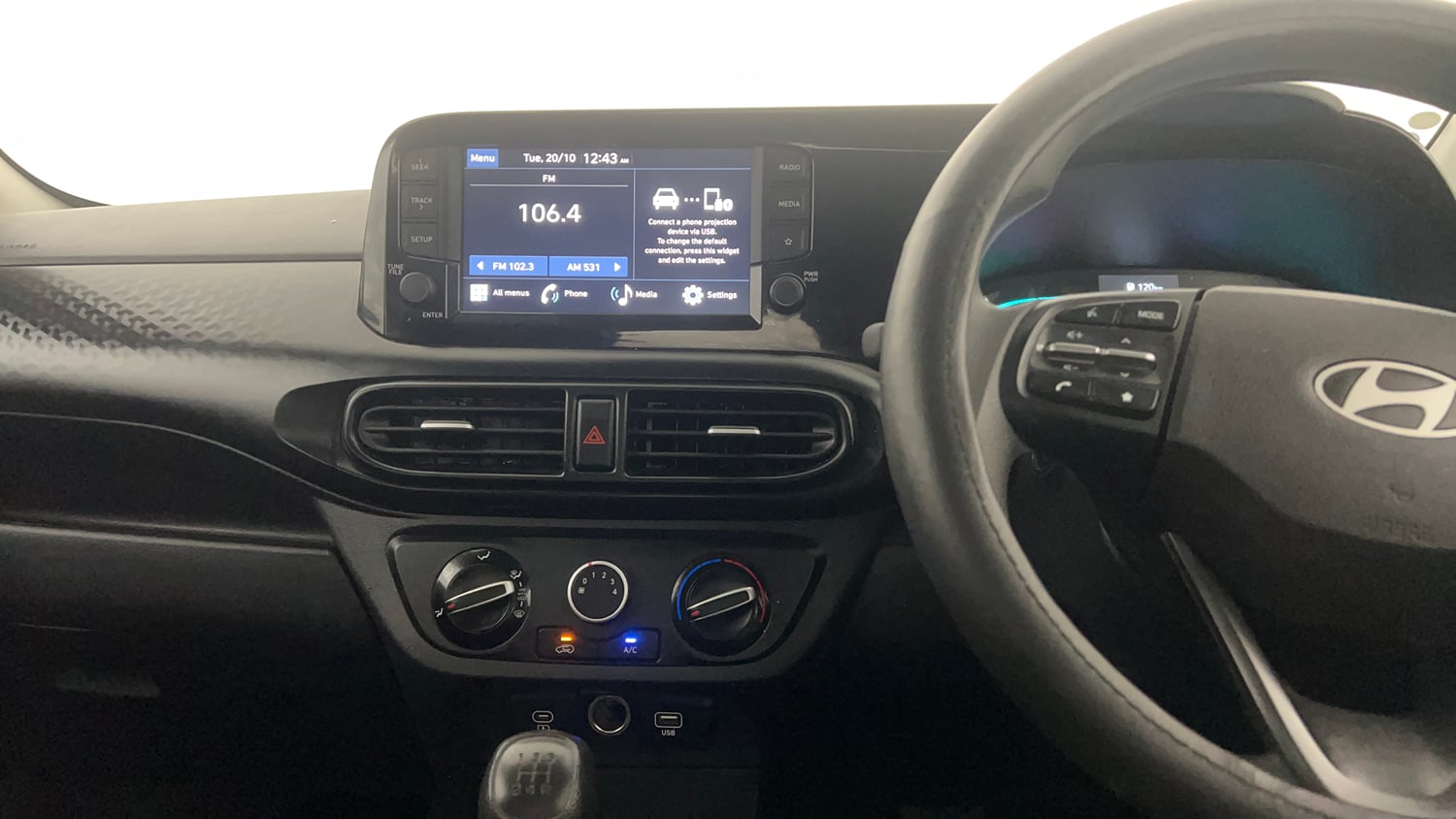 Used 2024 Hyundai Exter S 1.2 MT Petrol Manual interior MUSIC SYSTEM & AC CONTROL VIEW