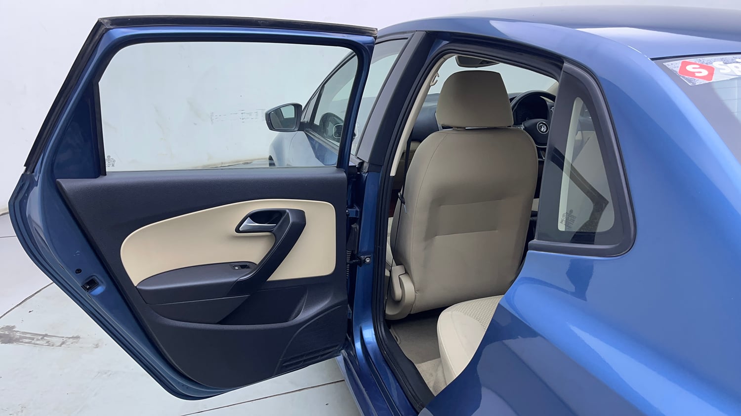 Used 2016 Volkswagen Ameo Highline1.2L (P) Petrol Manual interior LEFT REAR DOOR OPEN VIEW