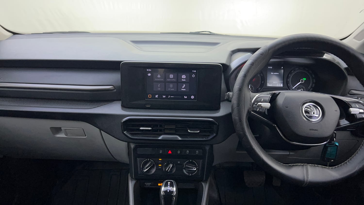 Used 2026 Skoda Kylaq Signature AT Petrol Automatic interior MUSIC SYSTEM & AC CONTROL VIEW