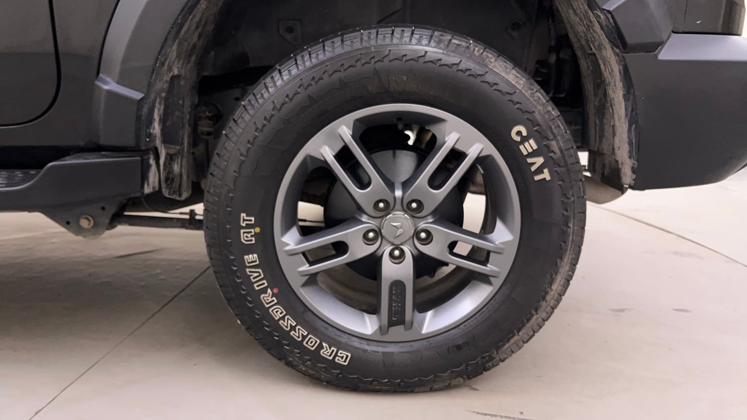 Used 2024 Mahindra Thar LX Hard Top Petrol AT RWD Petrol Automatic tyres LEFT REAR TYRE RIM VIEW