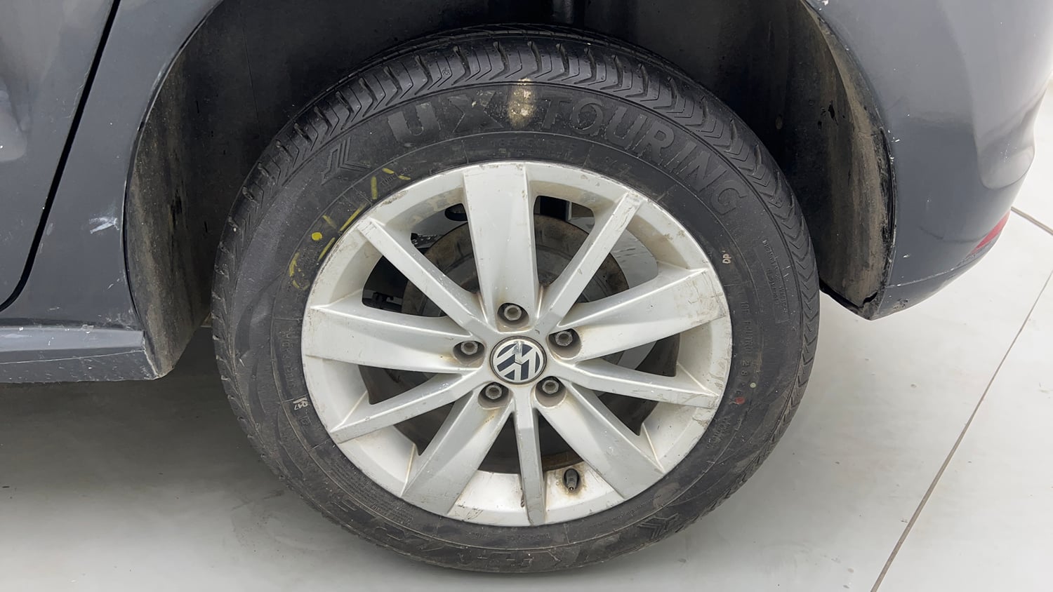 Used 2015 Volkswagen Polo Highline1.2L (P) Petrol Manual tyres LEFT REAR TYRE RIM VIEW
