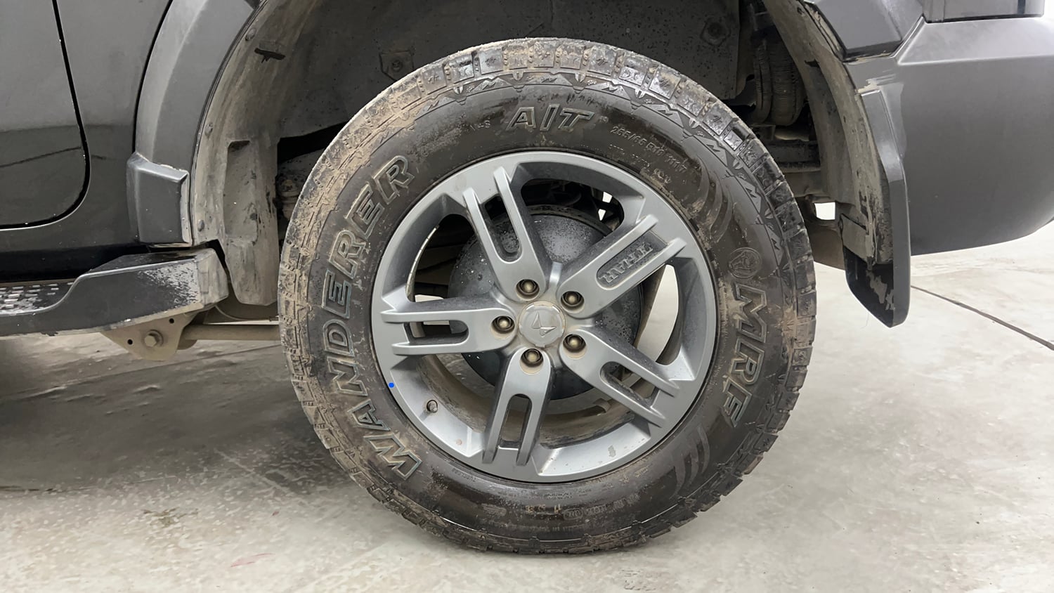 Used 2024 Mahindra Thar LX Hard Top Petrol AT RWD Petrol Automatic tyres LEFT REAR TYRE RIM VIEW