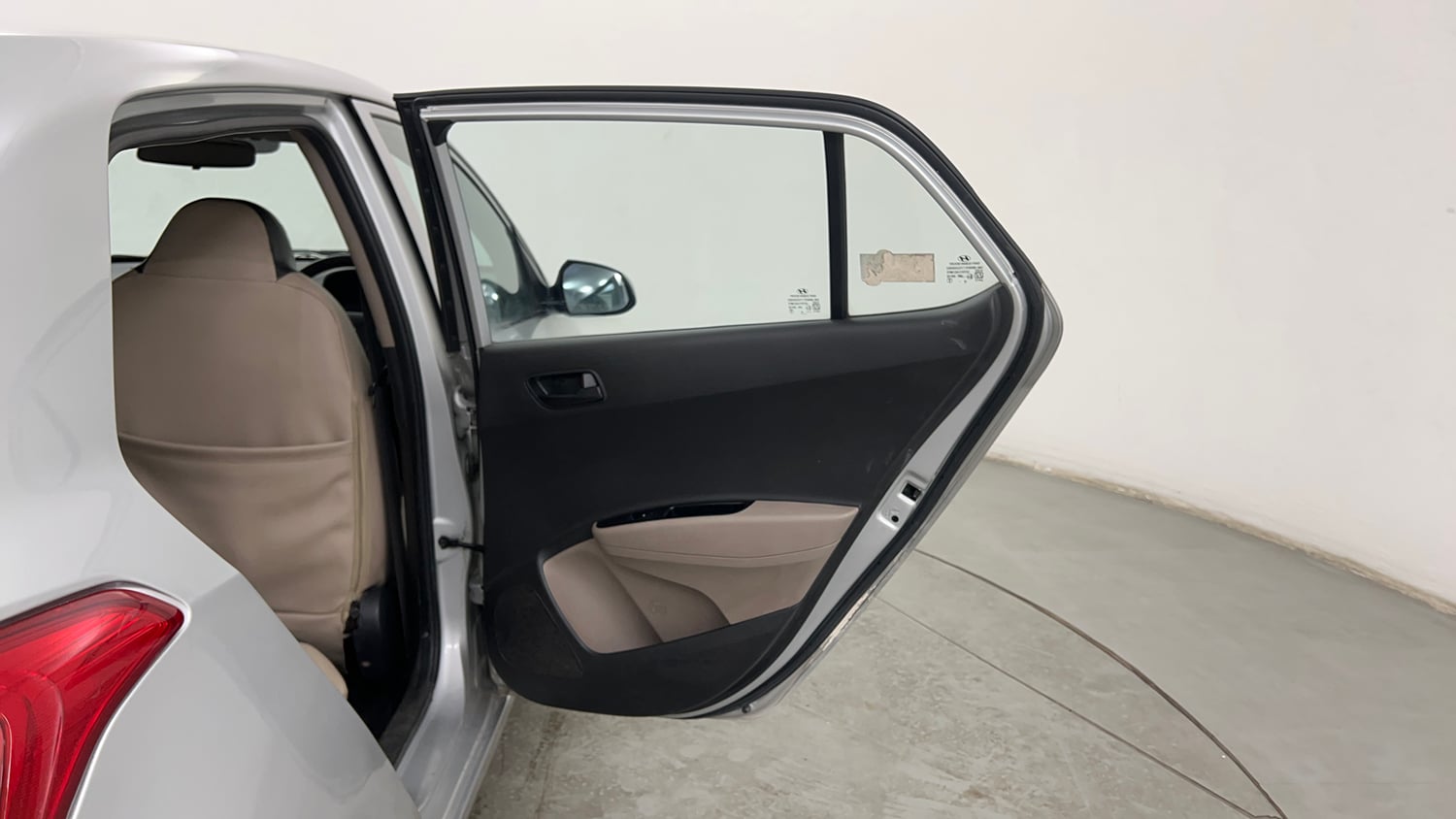 Used 2015 Hyundai Grand i10 Magna 1.2 Kappa VTVT Petrol Manual interior RIGHT REAR DOOR OPEN VIEW