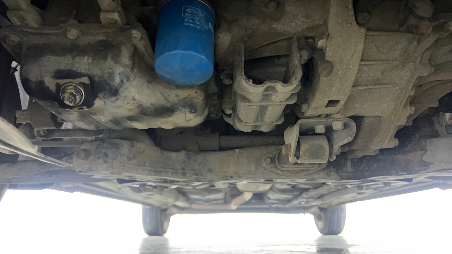 Used 2018 Hyundai Grand i10 Magna 1.2 Kappa VTVT Petrol Manual extra FRONT LEFT UNDERBODY VIEW