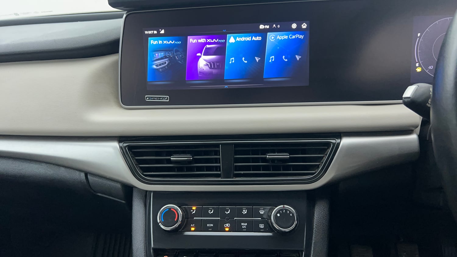 Used 2022 Mahindra XUV700 AX 5 Petrol MT 7 STR Petrol Manual interior MUSIC SYSTEM & AC CONTROL VIEW