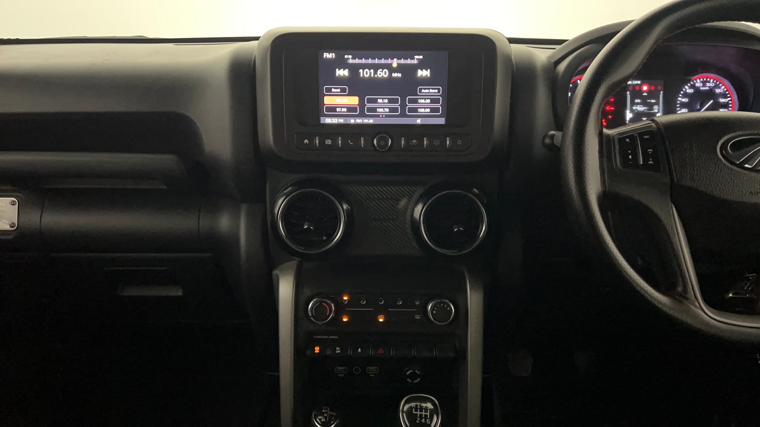 Used 2021 mahindra Thar LX Hard Top Petrol MT 4WD Petrol Manual interior MUSIC SYSTEM & AC CONTROL VIEW