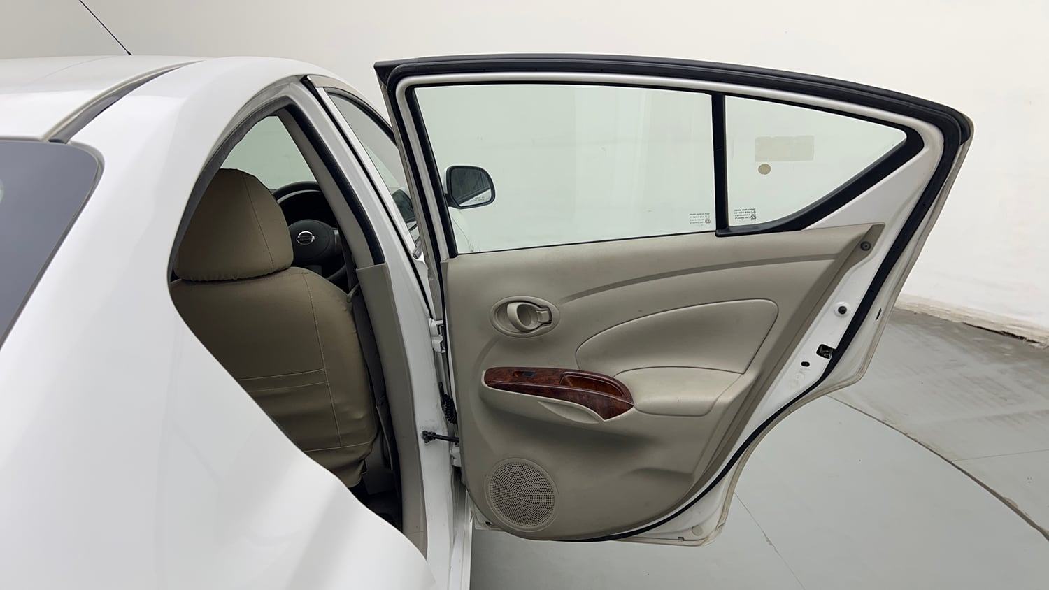 Used 2013 Nissan Sunny XL Petrol Manual interior RIGHT REAR DOOR OPEN VIEW