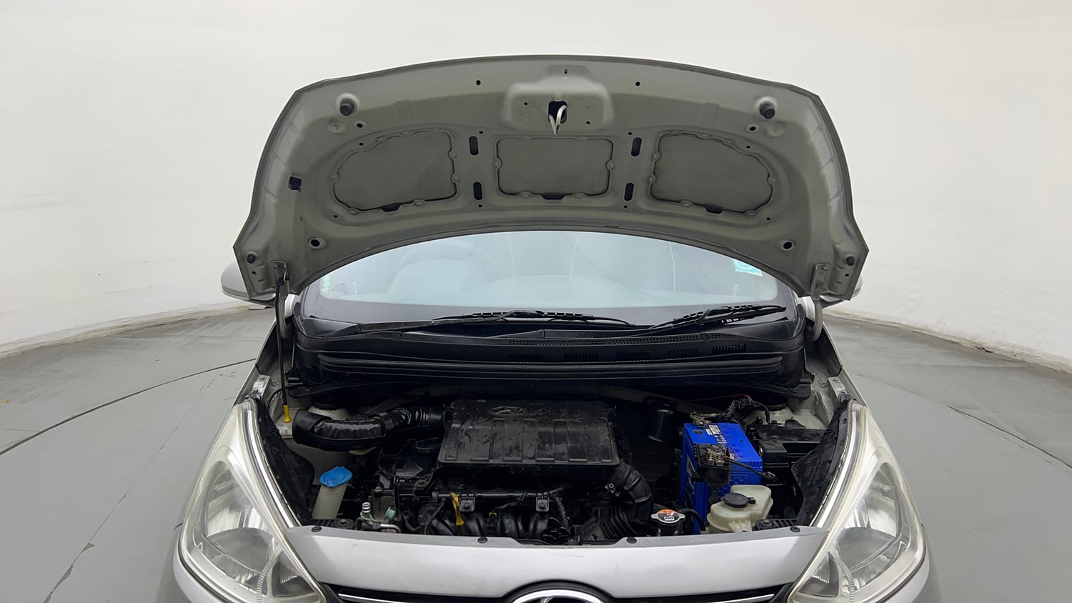 Used 2015 Hyundai Grand i10 Sportz 1.2 Kappa VTVT Petrol Manual engine ENGINE & BONNET OPEN FRONT VIEW