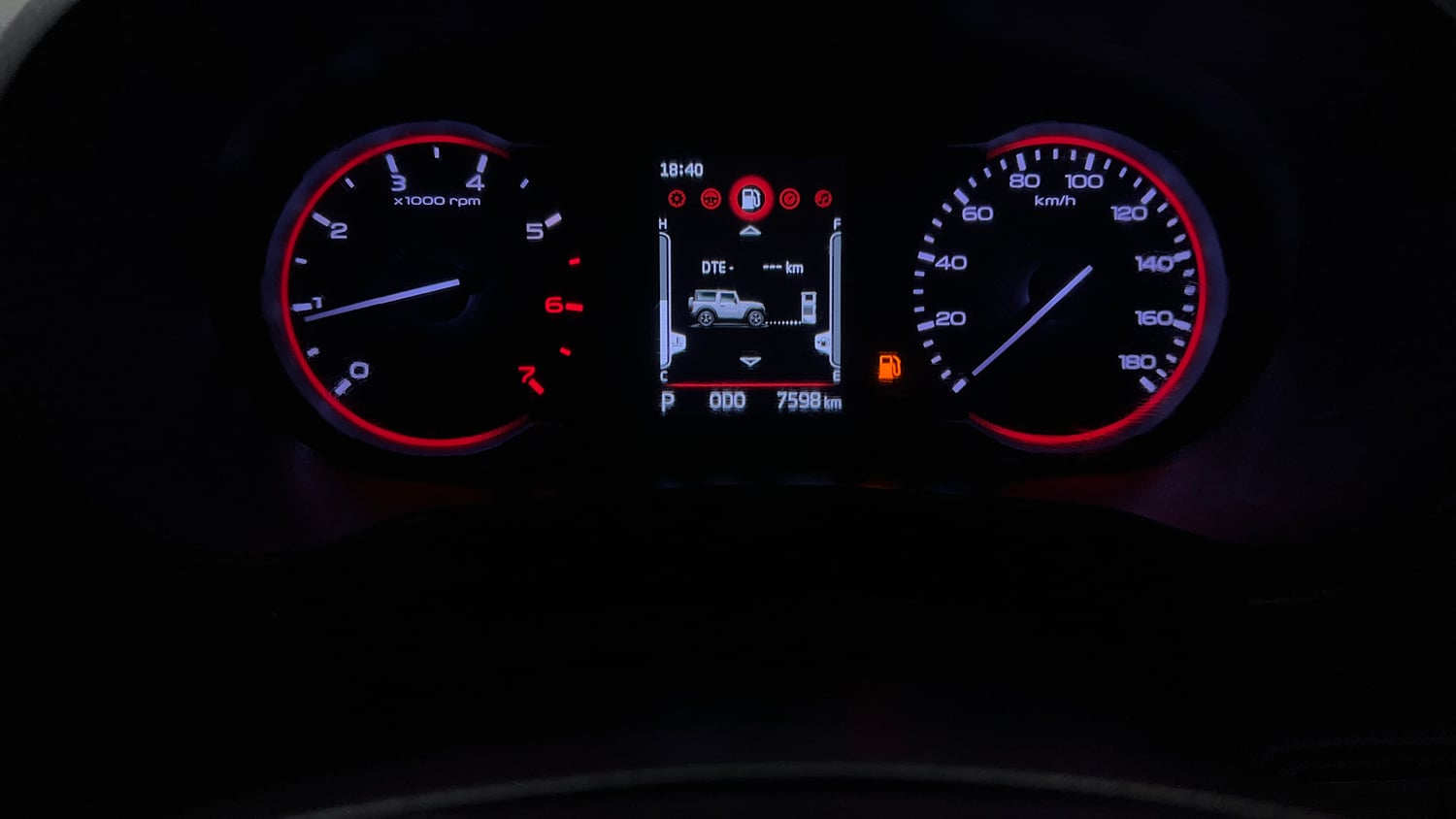 Used 2024 Mahindra Thar LX Hard Top Petrol AT RWD Petrol Automatic interior CLUSTERMETER VIEW