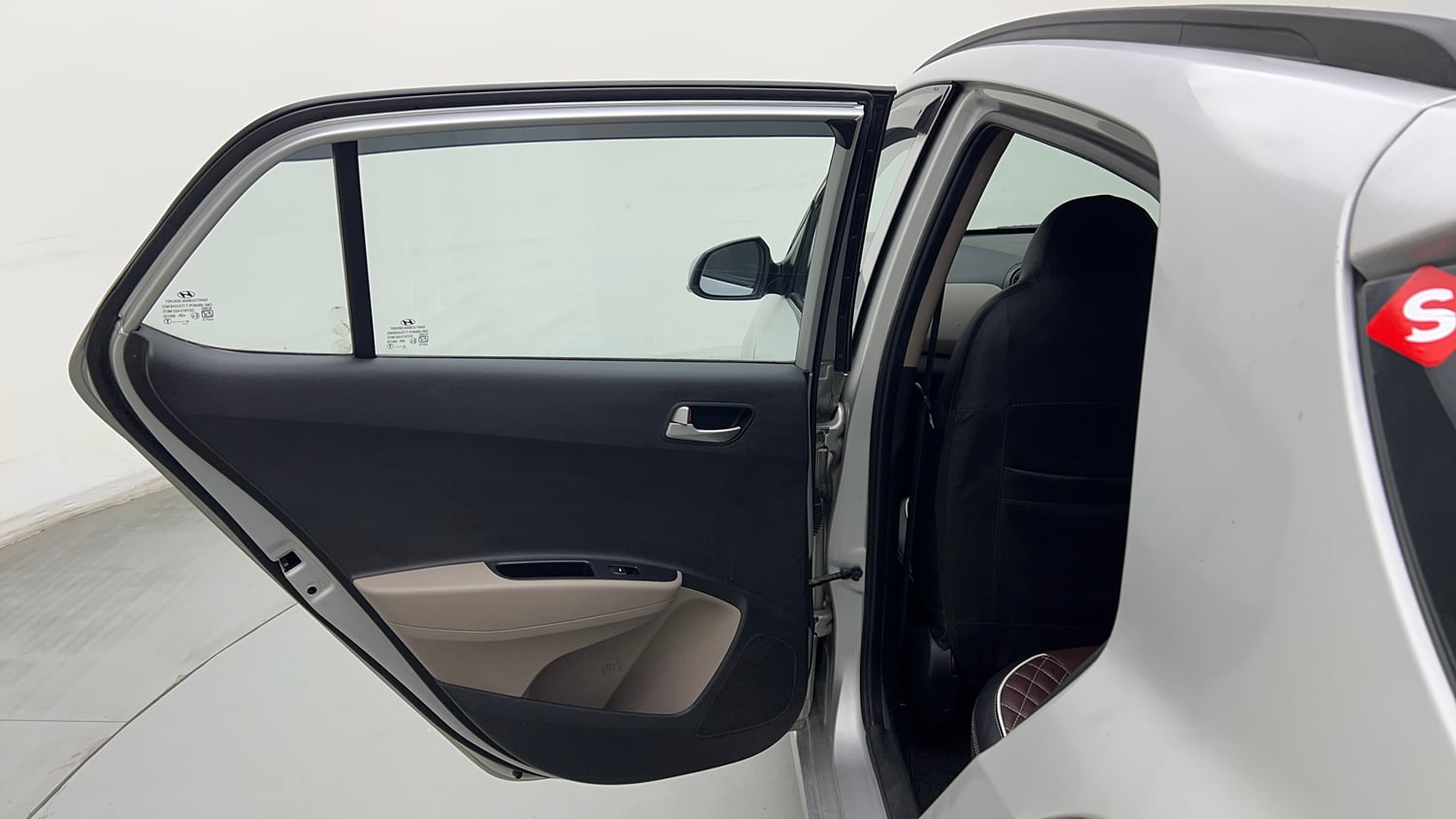 Used 2015 Hyundai Grand i10 Sportz 1.2 Kappa VTVT Petrol Manual interior LEFT REAR DOOR OPEN VIEW