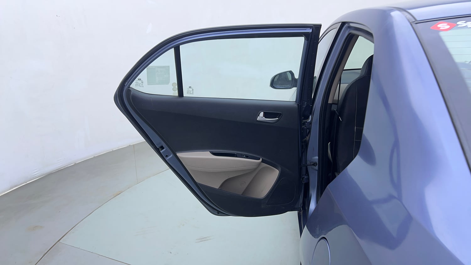 Used 2015 Hyundai Xcent SX 1.2 Petrol Manual interior LEFT REAR DOOR OPEN VIEW