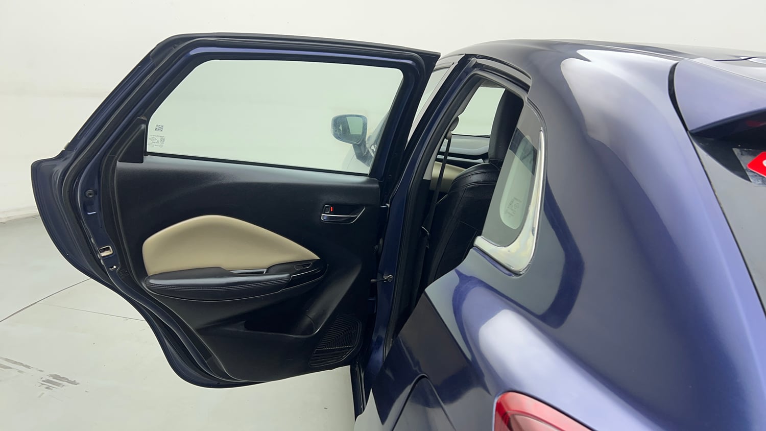 Used 2023 Toyota Glanza G Petrol Manual interior LEFT REAR DOOR OPEN VIEW