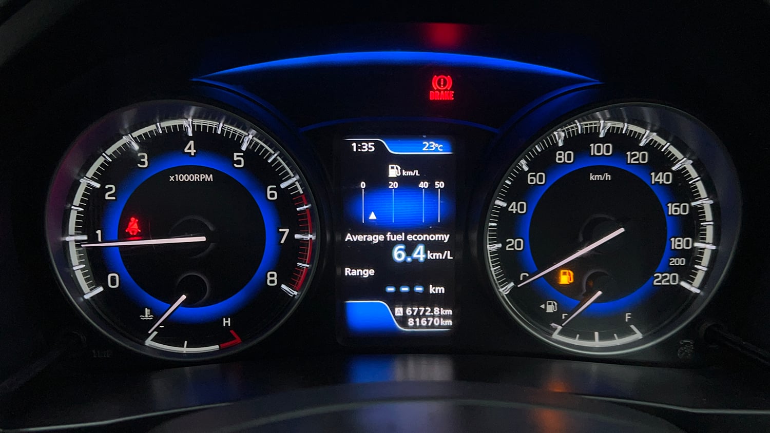 Used 2019 Maruti Suzuki Baleno Zeta Petrol Manual interior CLUSTERMETER VIEW