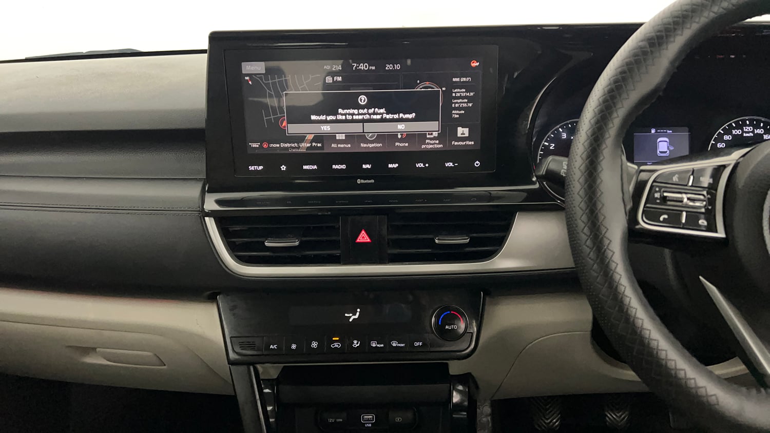Used 2020 Kia Seltos HTX 1.5 Petrol Manual interior MUSIC SYSTEM & AC CONTROL VIEW