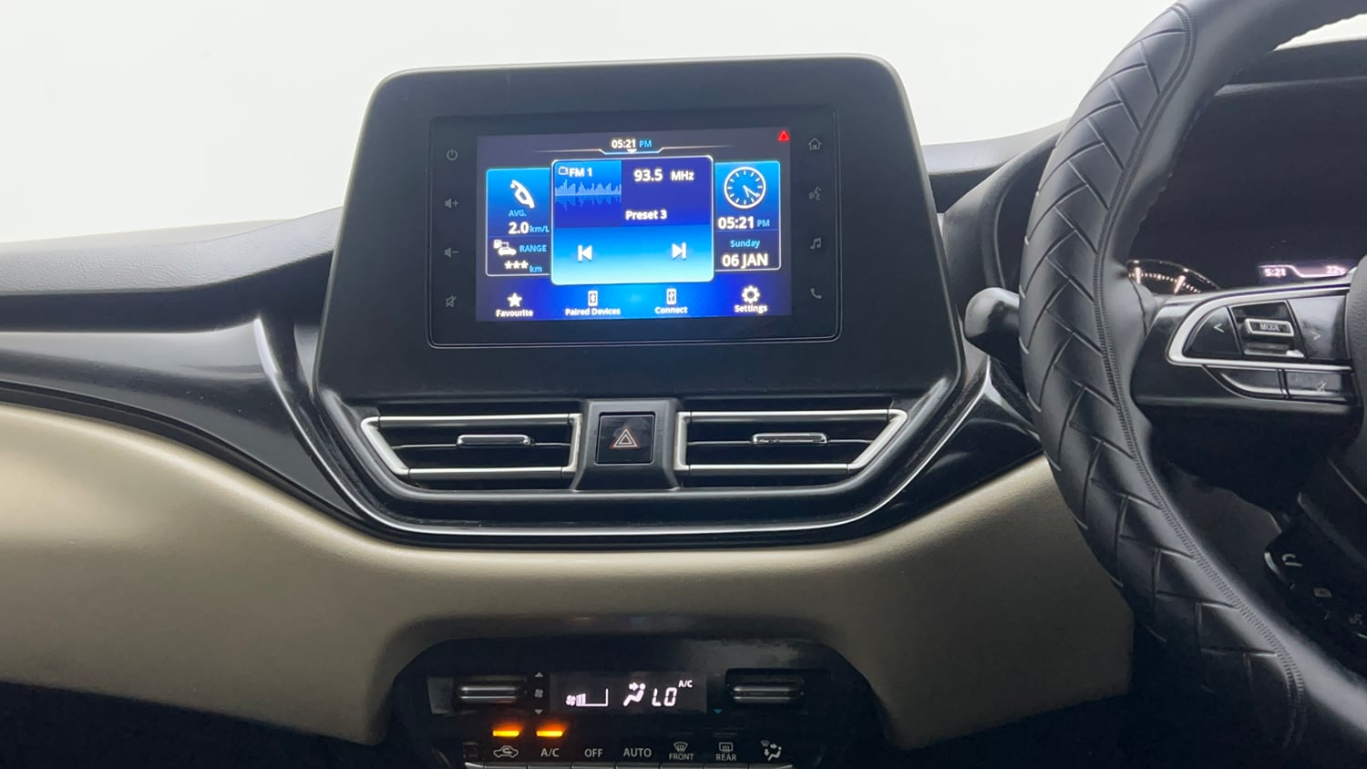 Used 2023 Toyota Glanza G Petrol Manual interior MUSIC SYSTEM & AC CONTROL VIEW