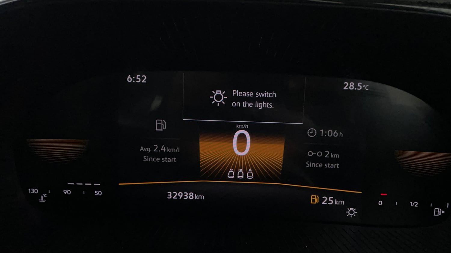 Used 2024 Skoda Slavia Style 1.0L TSI MT Petrol Manual interior CLUSTERMETER VIEW