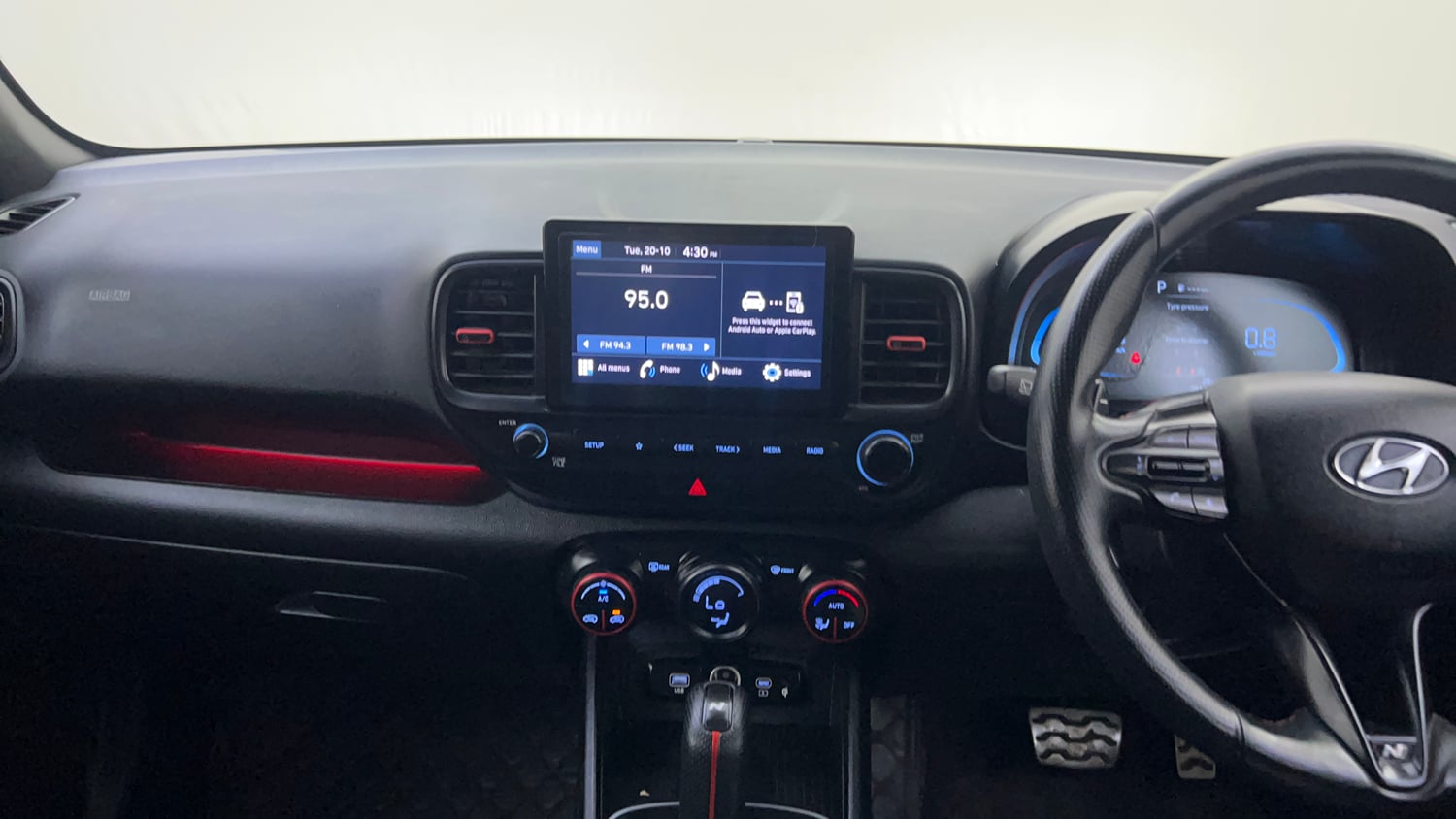 Used 2023 Hyundai Venue N-Line N6 DCT Dual Tone Petrol Automatic interior MUSIC SYSTEM & AC CONTROL VIEW