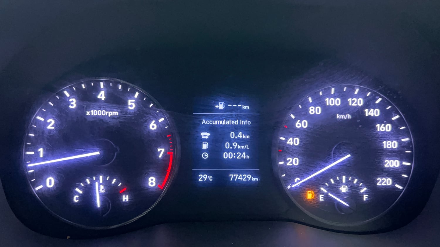 Used 2019 Hyundai Verna SX 1.6 VTVT Petrol Manual interior CLUSTERMETER VIEW
