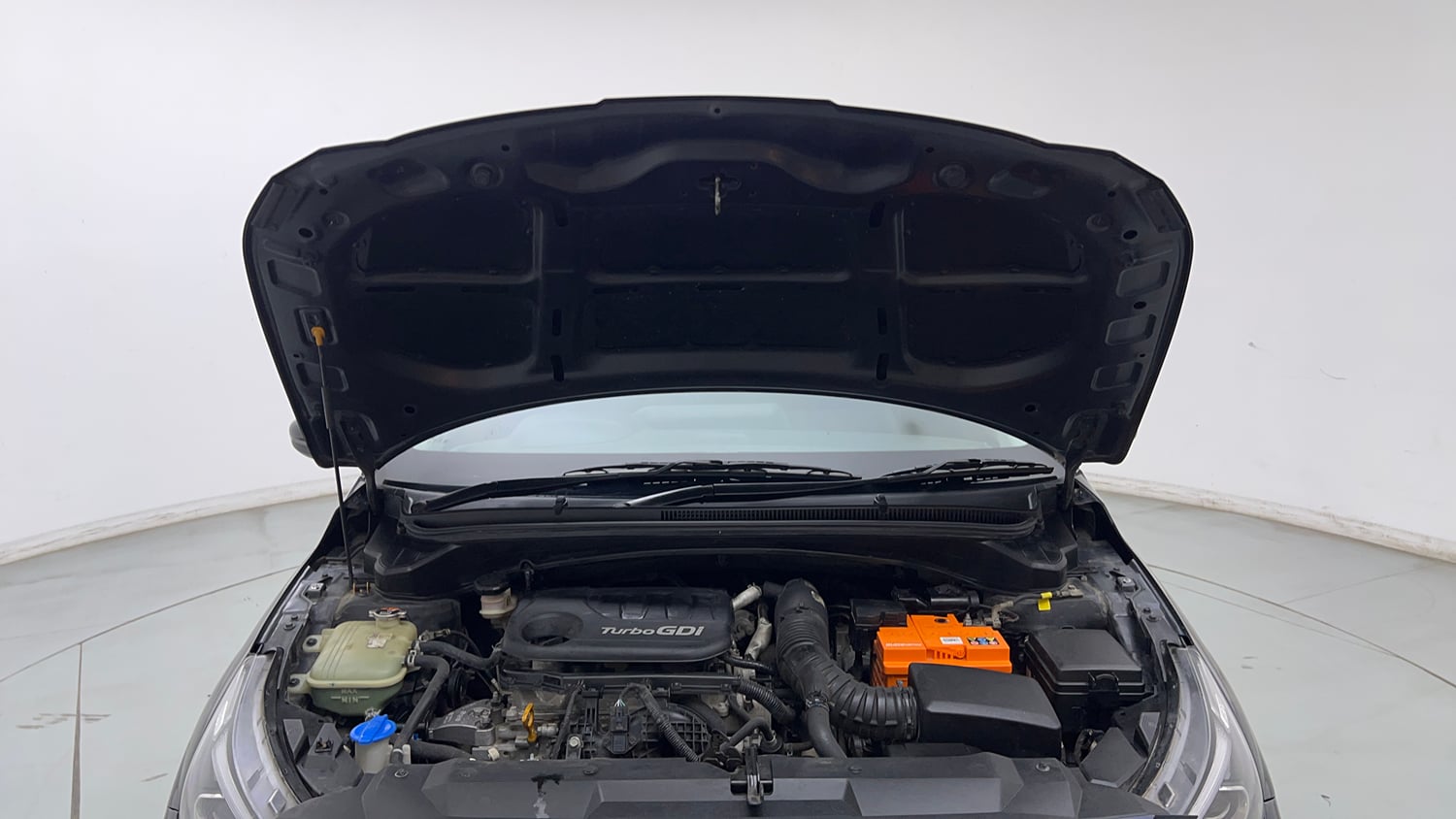 Used 2021 Hyundai New i20 Asta (O) 1.0 Turbo DCT Petrol Automatic engine ENGINE & BONNET OPEN FRONT VIEW