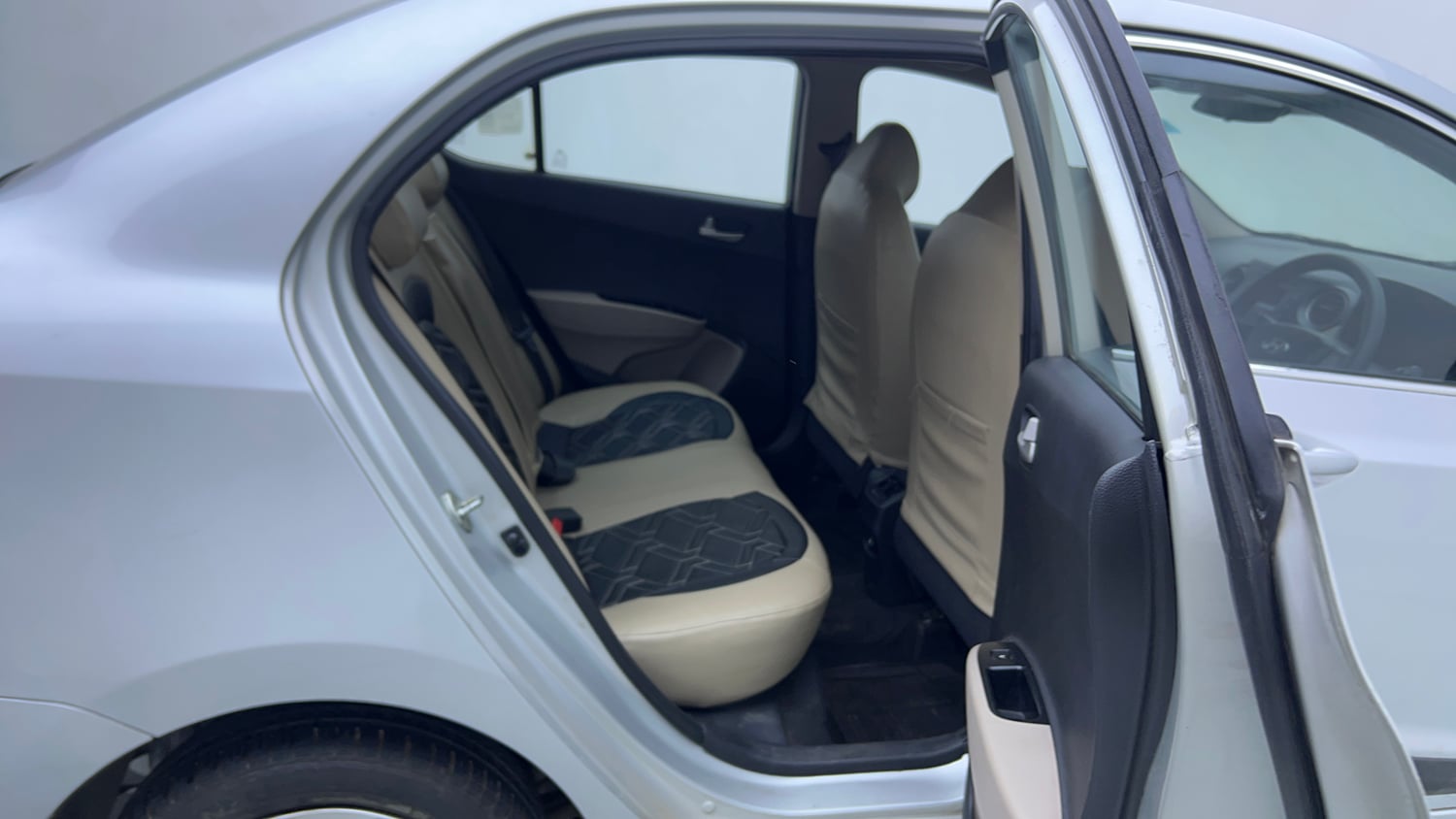 Used 2015 Hyundai Xcent S 1.2 Petrol Manual interior RIGHT SIDE REAR DOOR CABIN VIEW