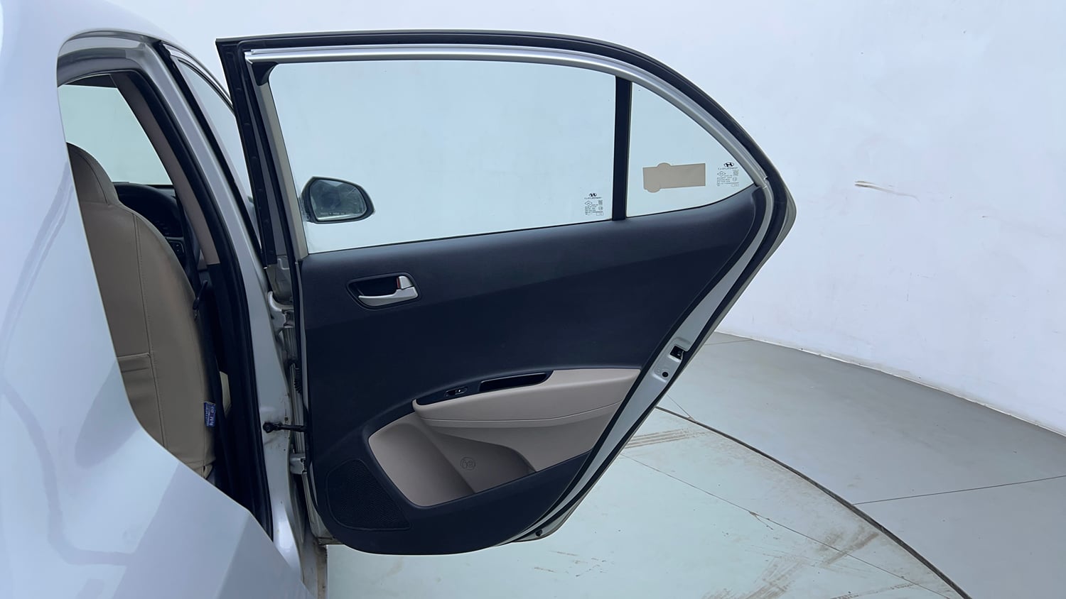 Used 2015 Hyundai Xcent S 1.2 Petrol Manual interior RIGHT REAR DOOR OPEN VIEW