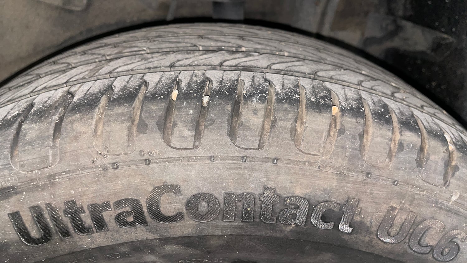 Used 2021 Tata Nexon XM (S) Petrol Manual tyres LEFT REAR TYRE TREAD VIEW